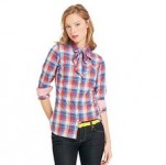 Tommy Hilfiger Women's Bow Front Check Shirt