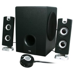 Cyber Acoustics 3 Piece Flat Panel Design Subwoofer & Satellite Speaker System