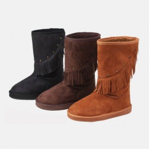 Sunville Fringe Faux Suede Boots 60% Off
