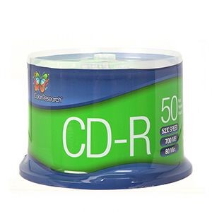 Free 50-Pack 52x Color Research CD-R Writeable Media