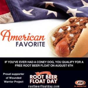 Free A&W Root Beer Float Day - Wienerschnitzel/Tastee Freeze too.
