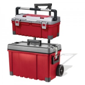 Keter Mobile Cart and Flat Tool Box Set