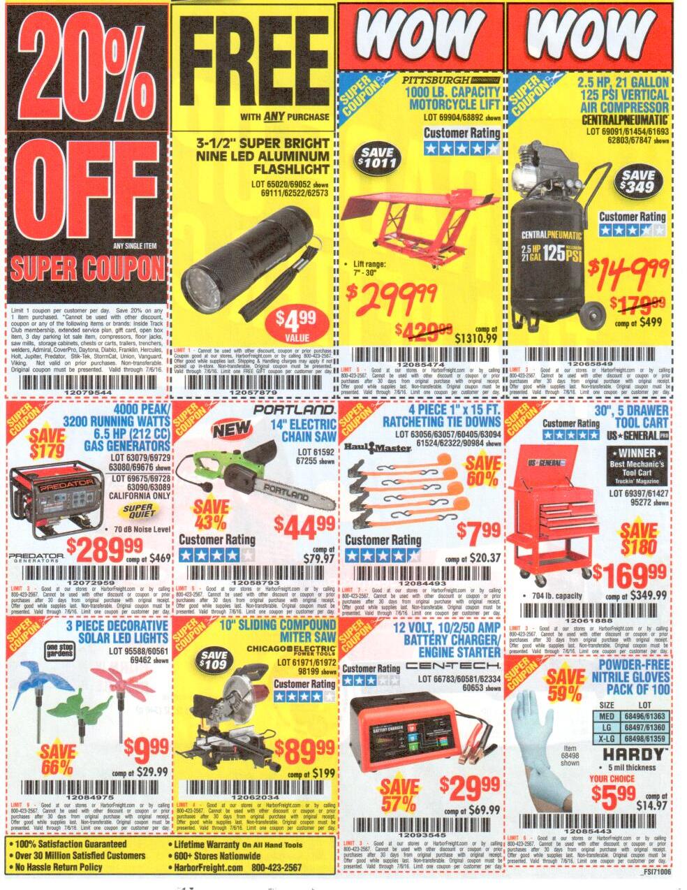 Harbor Freight Tools Promo Codes & Coupons April 2016
