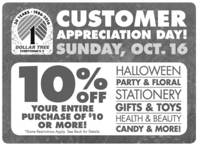 Dollar Tree 10% off In Store Coupon