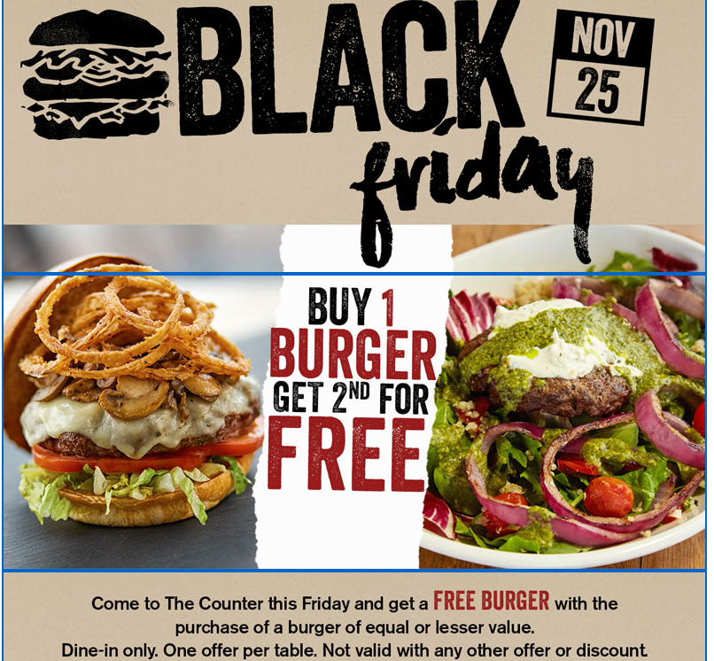 The Counter Coupon Code Cyber Monday 11/28/2016 5 off 15 Online Ord