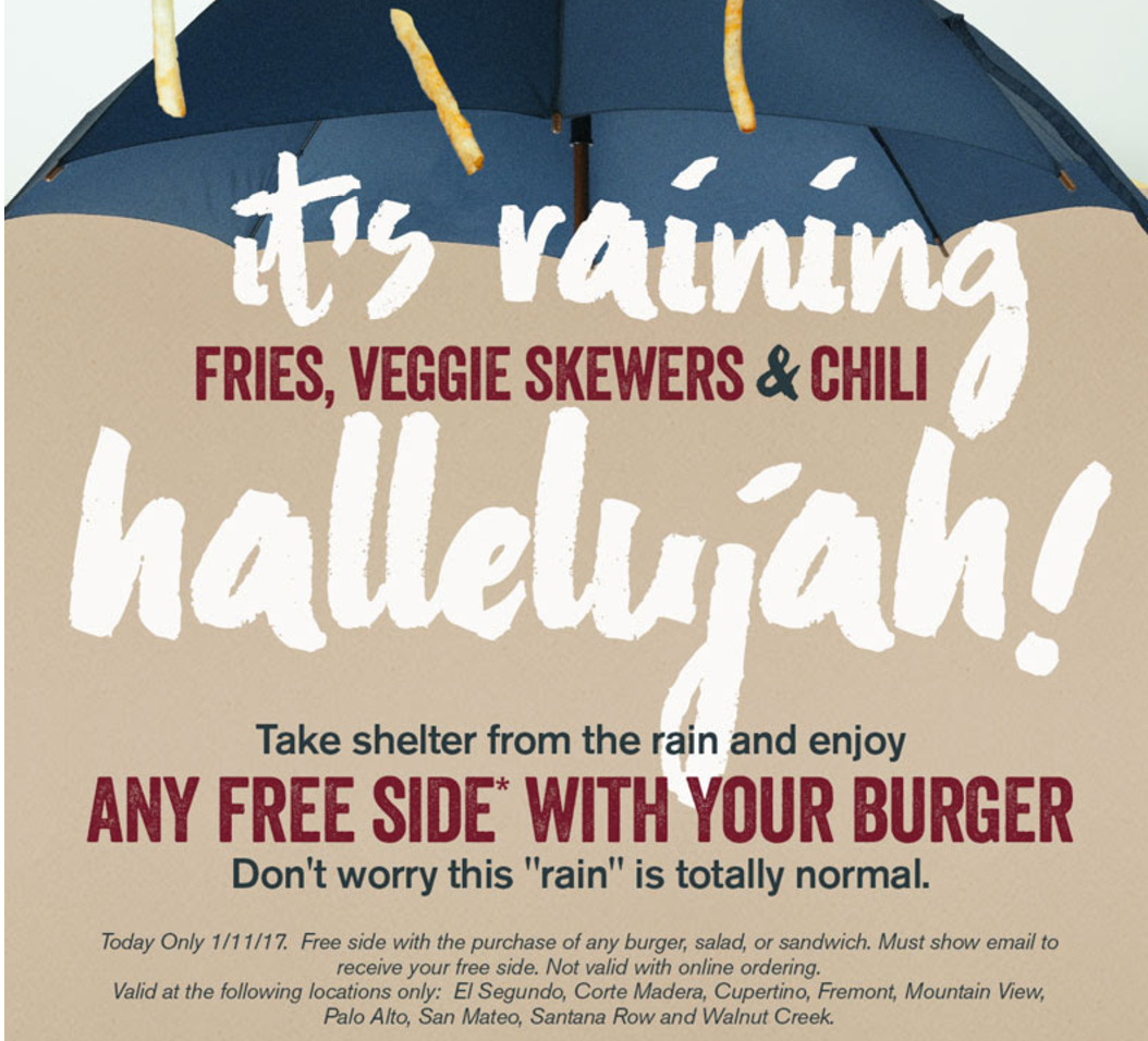 The Counter Coupon Code Free side with with purchase of a burger, sal