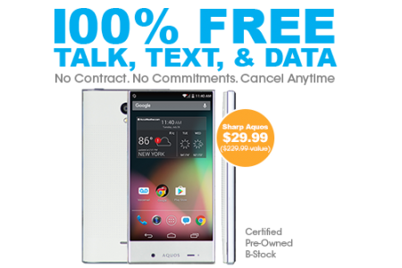 Sharp Aquos Crystal 5in Phone with Free Service