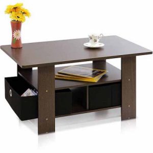Petite Coffee Table with Foldable Bin Drawer Sale