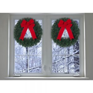 20 in. Noble Pine Artificial Wreath with Red Bow (Pack of 6)