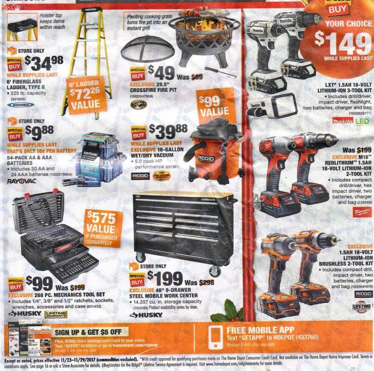 Black Friday 2017 Home Depot Ad Scan BuyVia