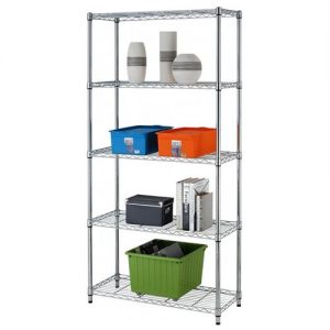 5 Shelf Adjustable Steel Wire Metal Shelving Rack Sale
