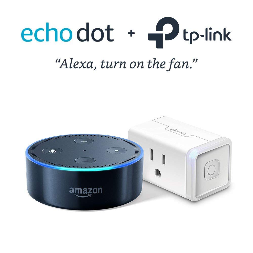 Echo Dot 2nd Gen with Alexa w/ TPLink Smart Plug Bundle 29.99