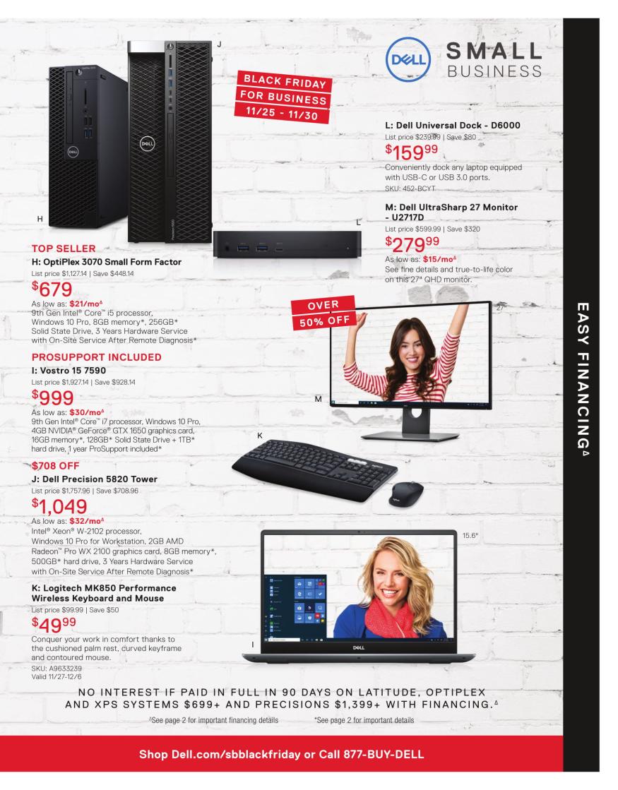 Dell Small Business Black Friday 2019 Ad BuyVia