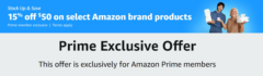 15% off $50 on Select Amazon Brand Products