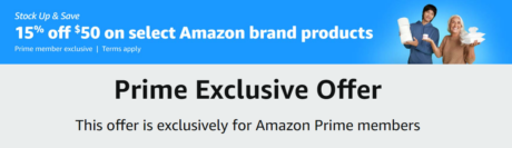 picture of 15% off $50 on Select Amazon Brand Products