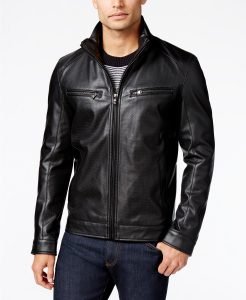 Michael Kors Men's Faux-Leather Moto Jacket Sale