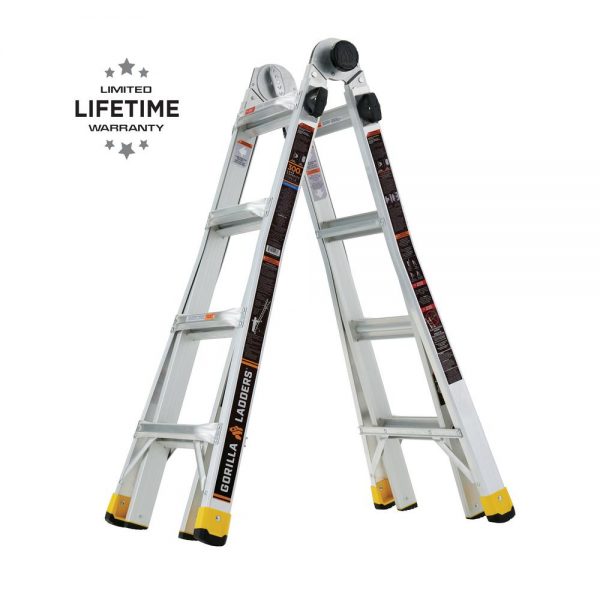Gorilla Ladders 18 ft. Reach MPX Aluminum Telescoping MultiPosi