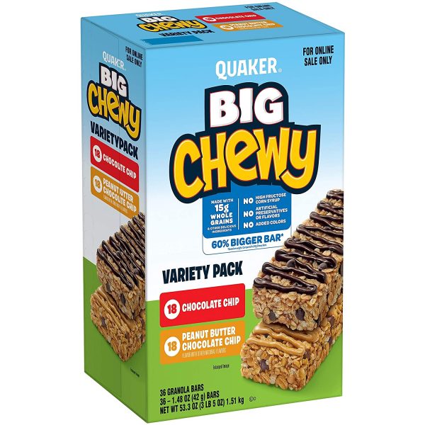 Quaker Big Chewy Granola Bars 36 Count Sale 7.69 BuyVia
