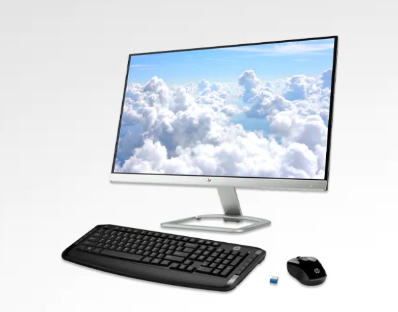 HP 23″ Monitor + Wireless Keyboard and Mouse Combo Bundle