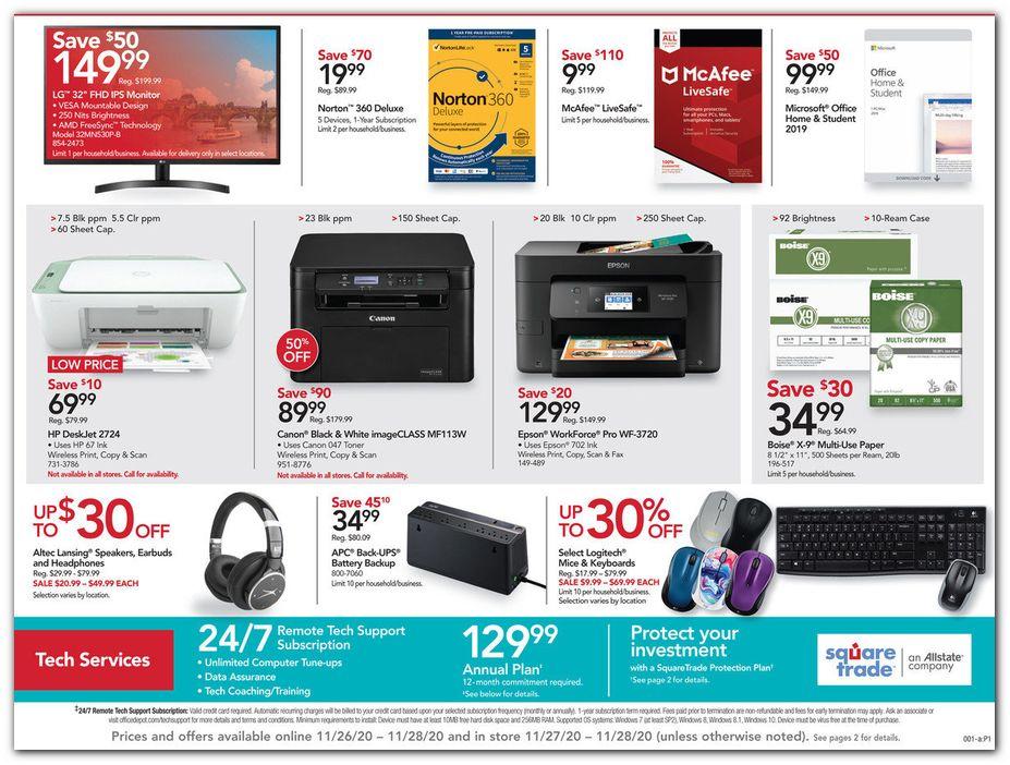Live Office Depot Officemax Black Friday 2020 Ad Scans