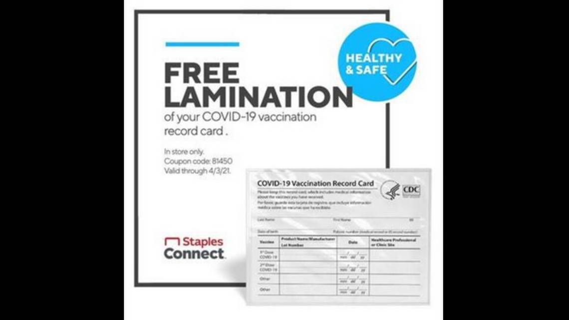 Staples Free Vaccine Card Laminating BuyVia