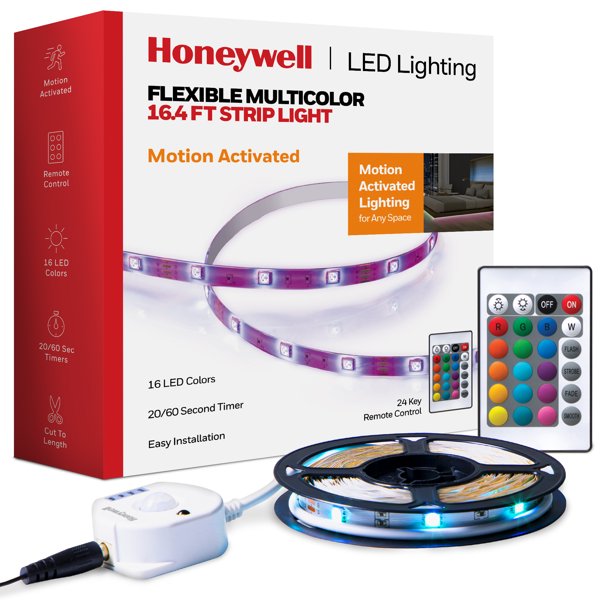 Honeywell Multi Color Motion Activated RGB LED Strip Light with