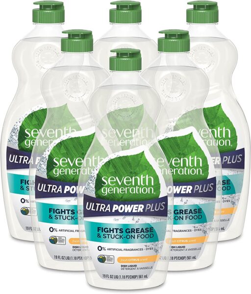Seventh Generation Ultra Power Plus Dish Soap Liquid Fresh Citru