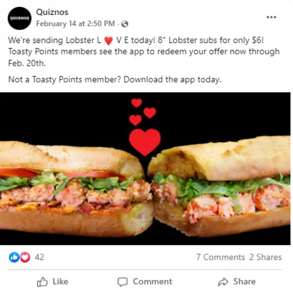 Quiznos Coupon Code Toasty Points members (free to join)are eligi