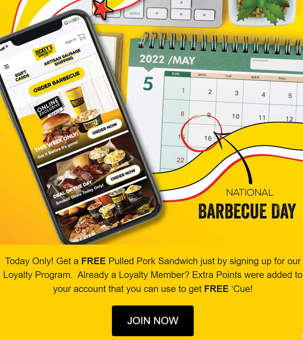 Dickeys Barbecue Pit Coupon Code: Today Only! Get a FREE Pulled Pork ...