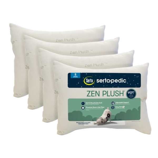Sertapedic Zen Plush Pillow, Standard/Queen, 4 Pack Sale 20.00