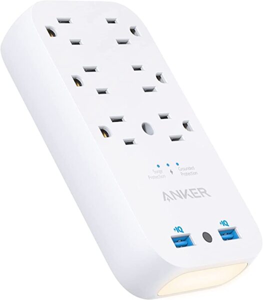 Anker Outlet Extender 6AC, 2 USB w/Dimming Night Light Sale 14.99