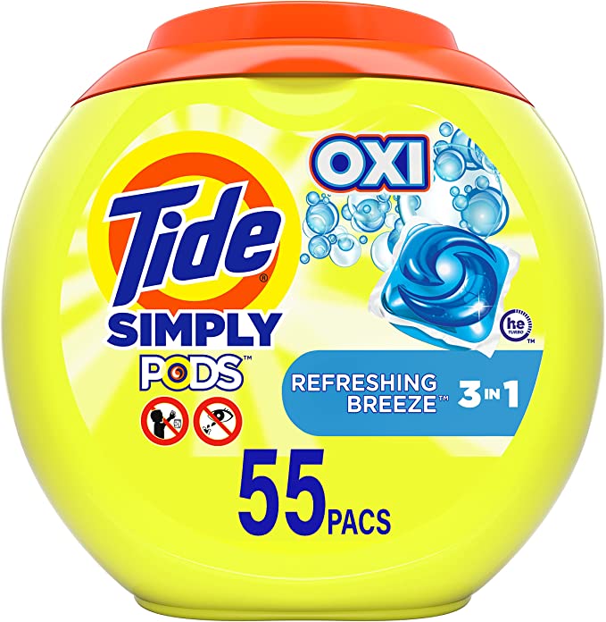 Tide Simply Pods + Oxi Laundry Detergent Soap Pods 55 Count Sale