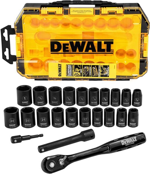 DEWALT Impact Socket Set, 1/2″ Drive, Metric 23 piece Sale