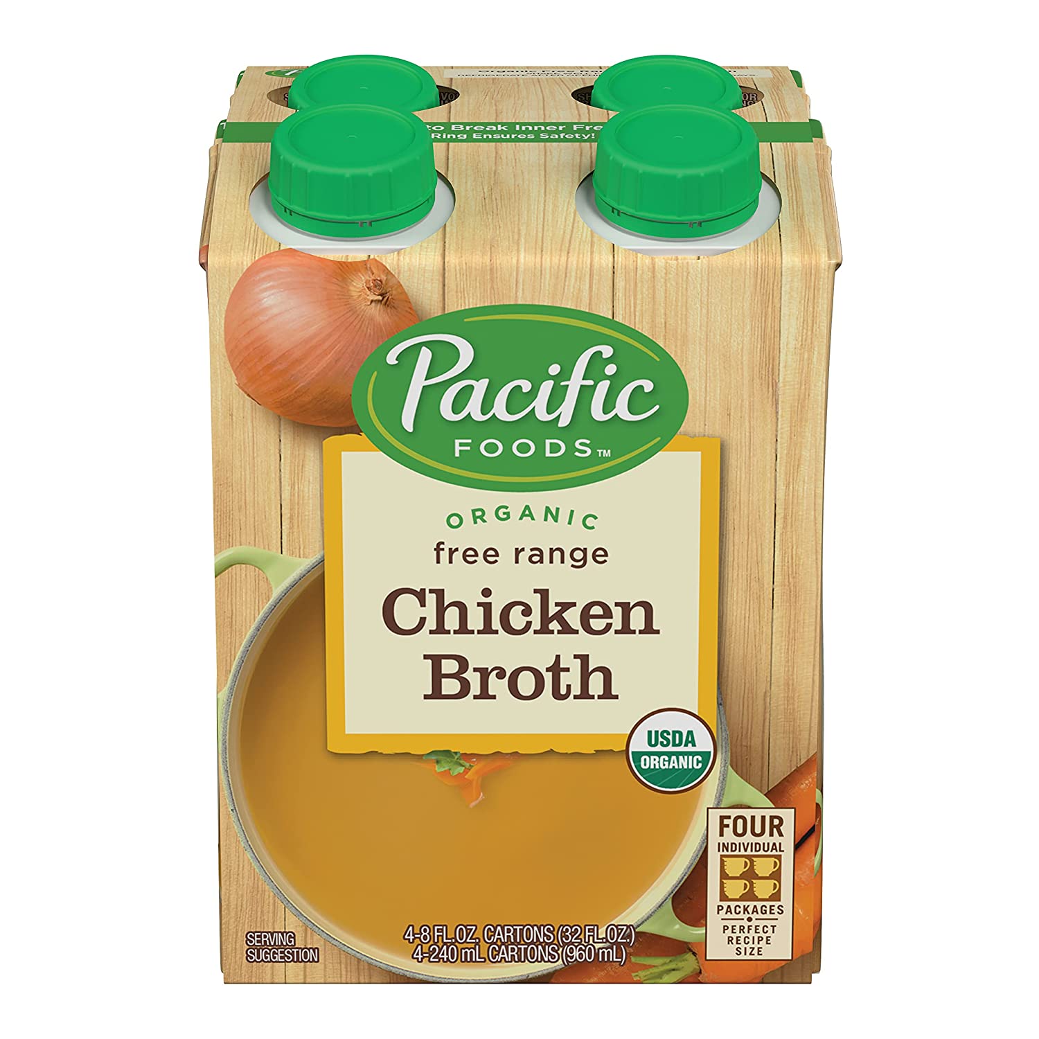 Pacific Foods Organic Free Range Chicken Broth, 8Ounce Cartons,