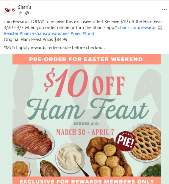 Shari’s Café And Pies Coupon Code Join Rewards (free to join) TODAY to