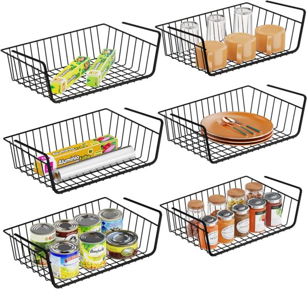 Under Shelf Basket, Veckle 6 Pack Pantry Sale 17.99 BuyVia