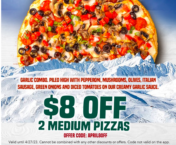 Mountain Mikes Pizza Coupon Code Get 8 Off2 Medium Pizzas By Using 