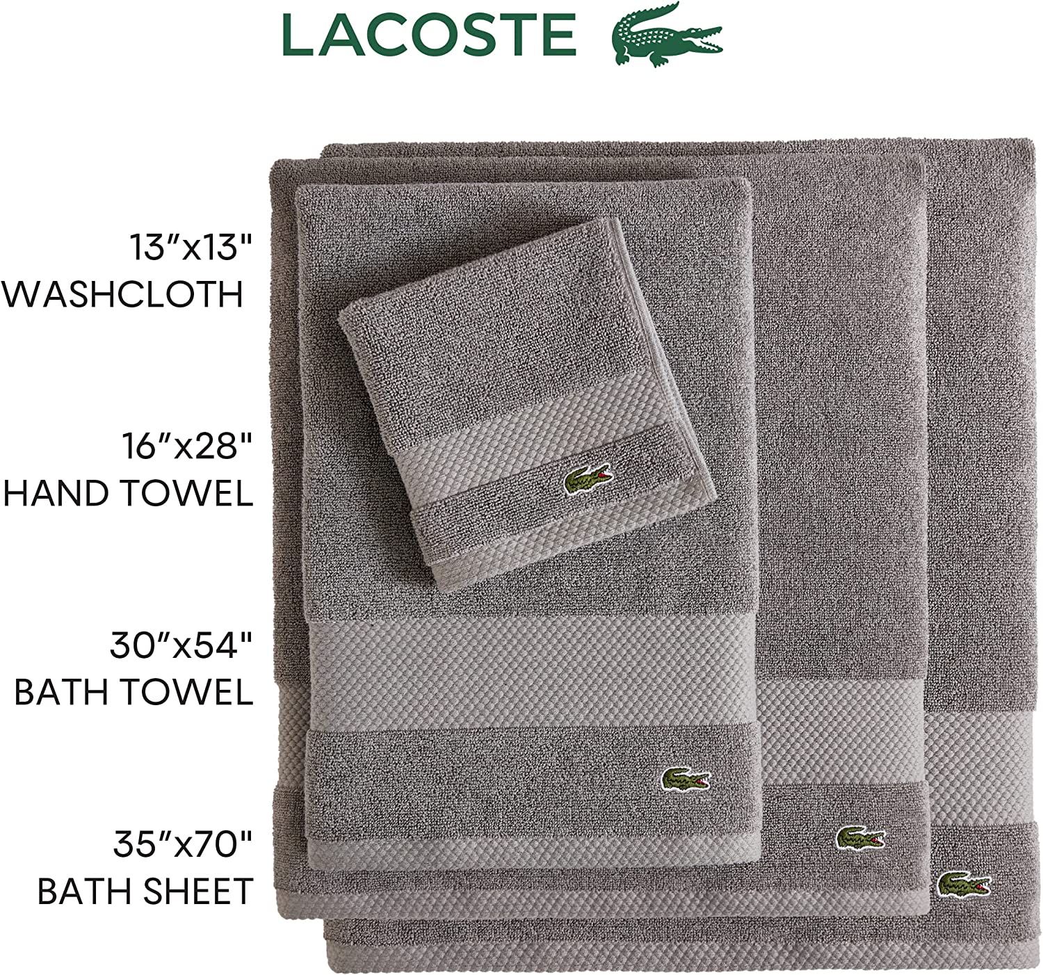 Lacoste Heritage Supima Cotton Bath Towel Sale 4.80 BuyVia