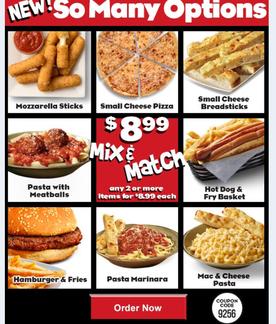 Papa Gino's Coupon Code: Mix &amp; Match For $8.99 Each. Includes: Small C