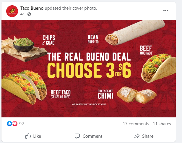 Taco Bueno Coupon Code: The Real Bueno Deal: Choose 3 for $6 Chi