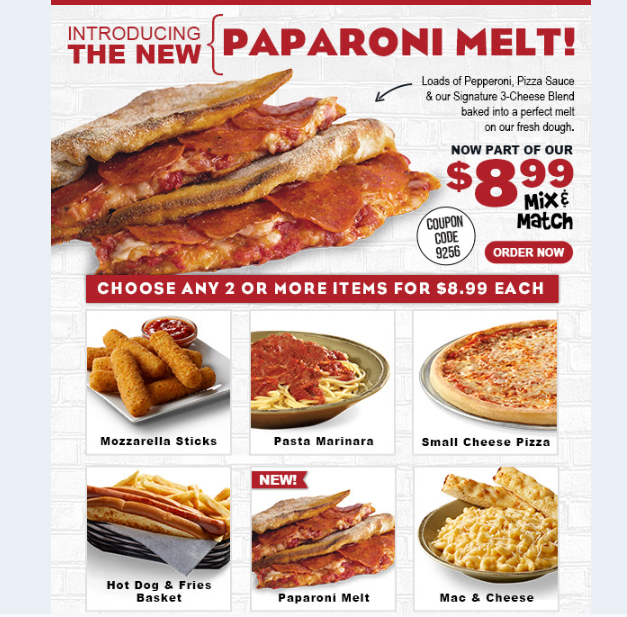 Papa Gino's Coupon Code Try the new Paparoni Melt! Now part of the