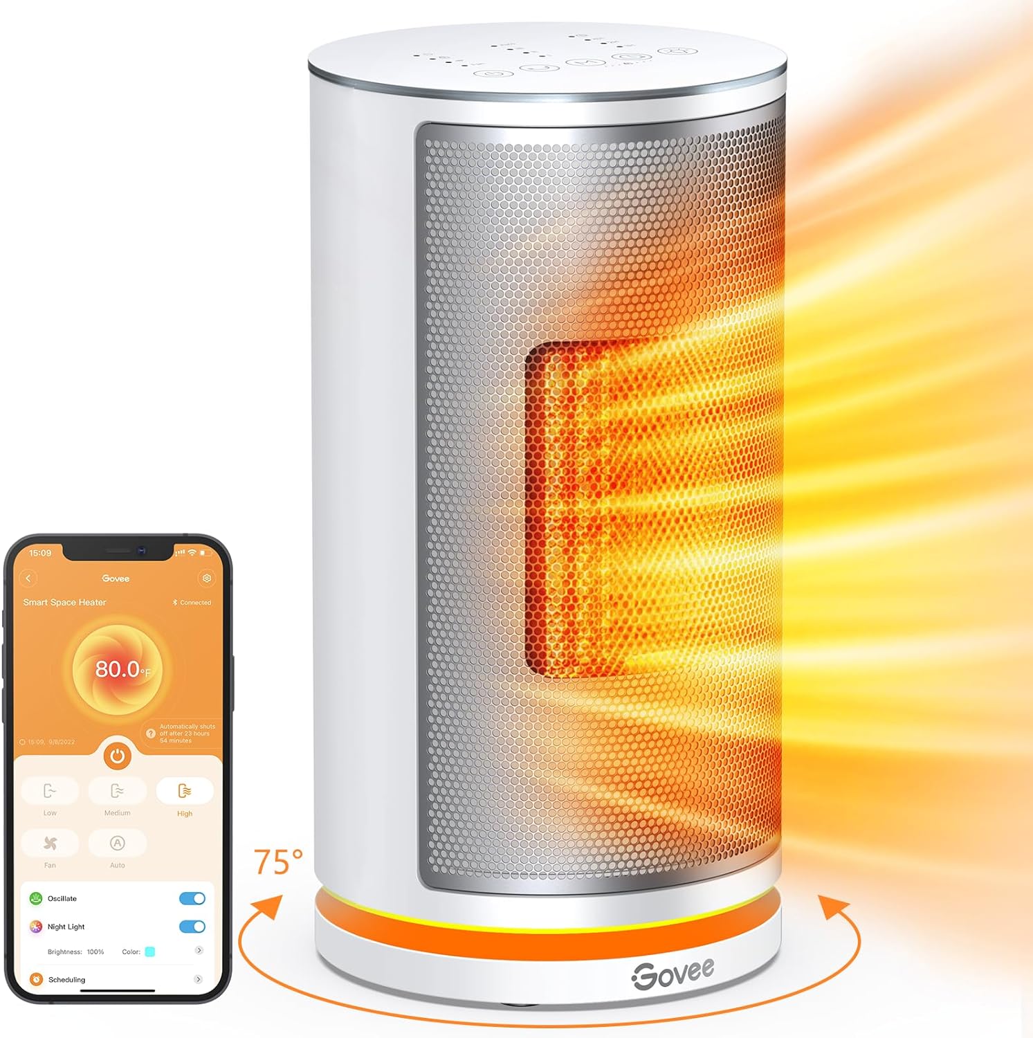Govee 1500W Oscillating Smart Space Heater Sale 30.99 BuyVia
