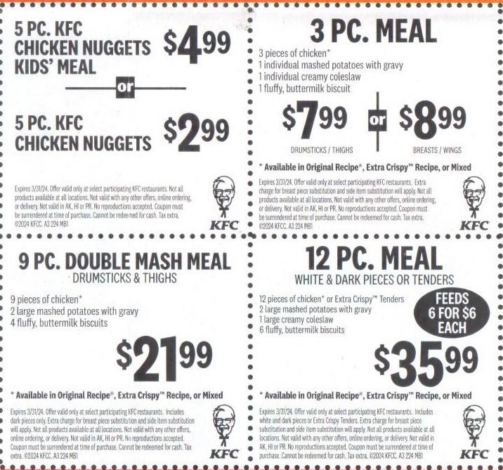 KFC Coupon Code Online exclusive Digital Side Lovers meal