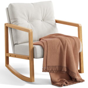 Lofka Rocking Chair with Soft Back Pillow Accent Chair Sale