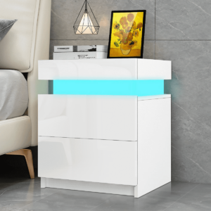 Hommpa 2 Drawer Modern Nightstand with Lights Sale