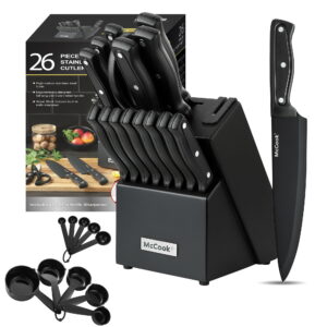 McCook Dishwasher Safe Black Knife Set Sale