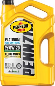 Pennzoil Platinum Full Synthetic 0W-20 Gasoline Engine Oil, 5 Quart Sale
