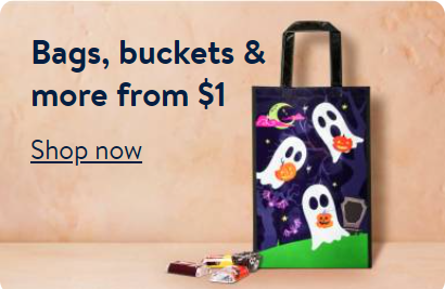 Halloween Bags, Buckets, More from $1