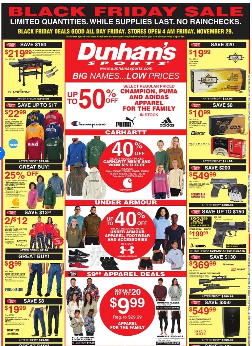 Dunhams Sports Black Friday Ad 2024