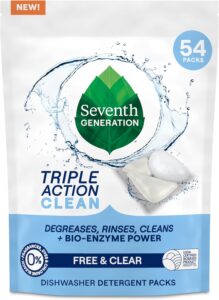 Seventh Generation Triple Action Clean Automatic Dishwasher Detergent Packs 54 Sale